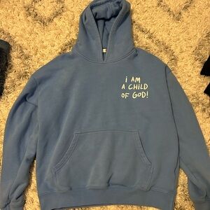 Blue Hoodie with Inspirational Text